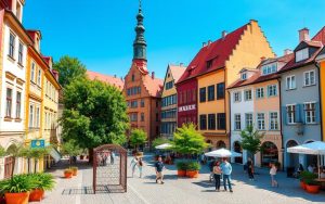 Rynek w Kętach w Polsce